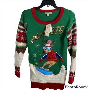 Ugly Christmas Sweater Dress NWT Medium Reindeer Women’s